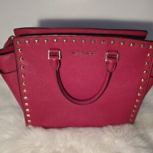 Michael Kors Red Studded Satchel